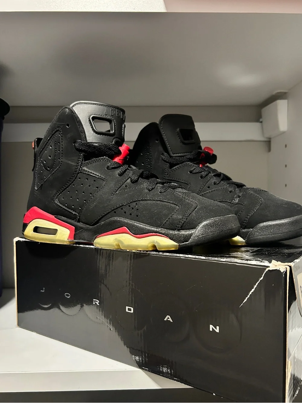 Air Jordan 6 Retro GS “Varsity Red” 2010 Black Red 5.5Y 384665-061 + Box